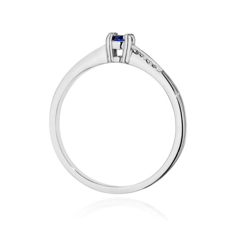 Pierścionek W0258 Szafir 0,15ct białe złoto