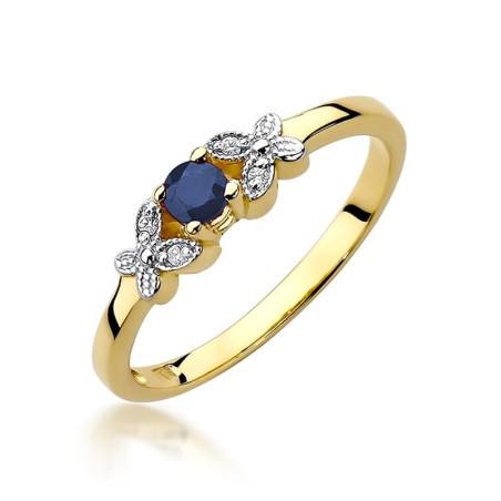 "Pierścionek W414 Szafir 0,15ct Żółte Złoto - Daimana.pl | Najwy