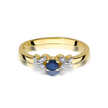 "Pierścionek W414 Szafir 0,15ct Żółte Złoto - Daimana.pl | Najwy