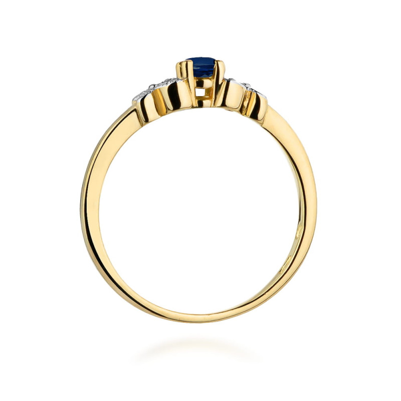 "Pierścionek W414 Szafir 0,15ct Żółte Złoto - Daimana.pl | Najwy