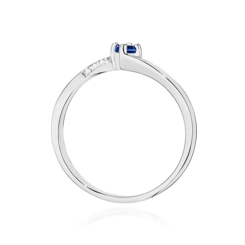 Pierścionek W0262 Szafir 0,15ct białe złoto