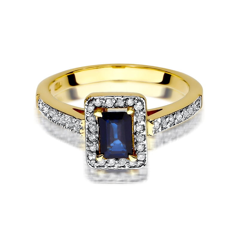 "Pierścionek W422 Szafir 0,60ct żółte złoto - Najwyższej jakoś