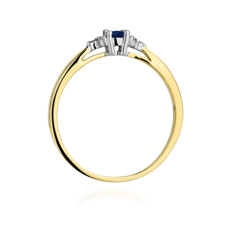 "Pierścionek W428 Szafir 0,15ct Żółte Złoto | Daimana.pl - Najwy