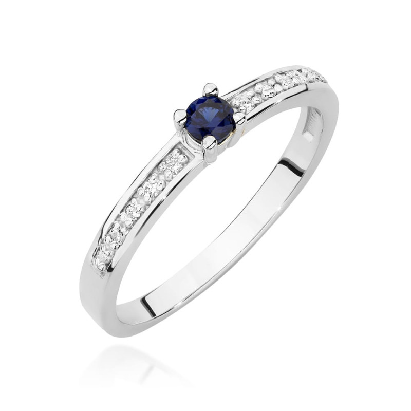 Pierścionek W0288 Szafir 0,15ct białe złoto