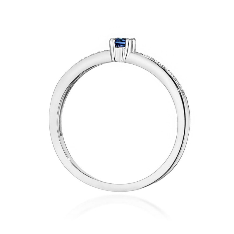 Pierścionek W0288 Szafir 0,15ct białe złoto