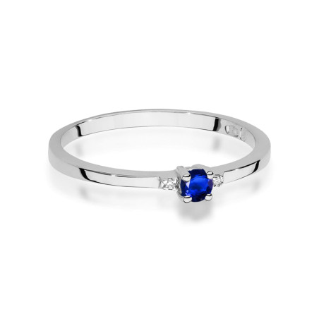 Pierścionek W0464 Szafir 0,15ct białe złoto