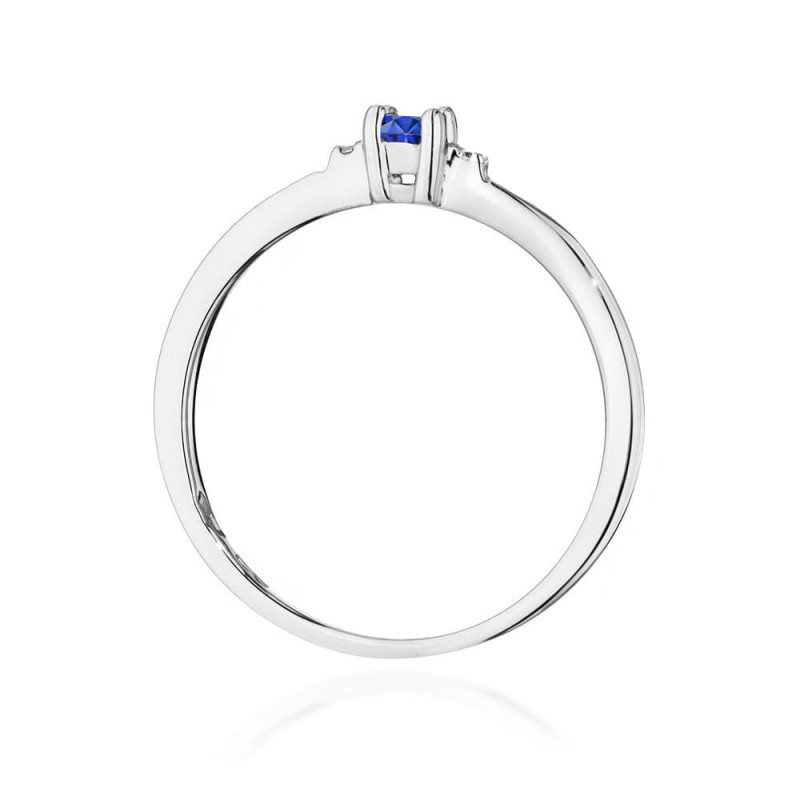 Pierścionek W0464 Szafir 0,15ct białe złoto