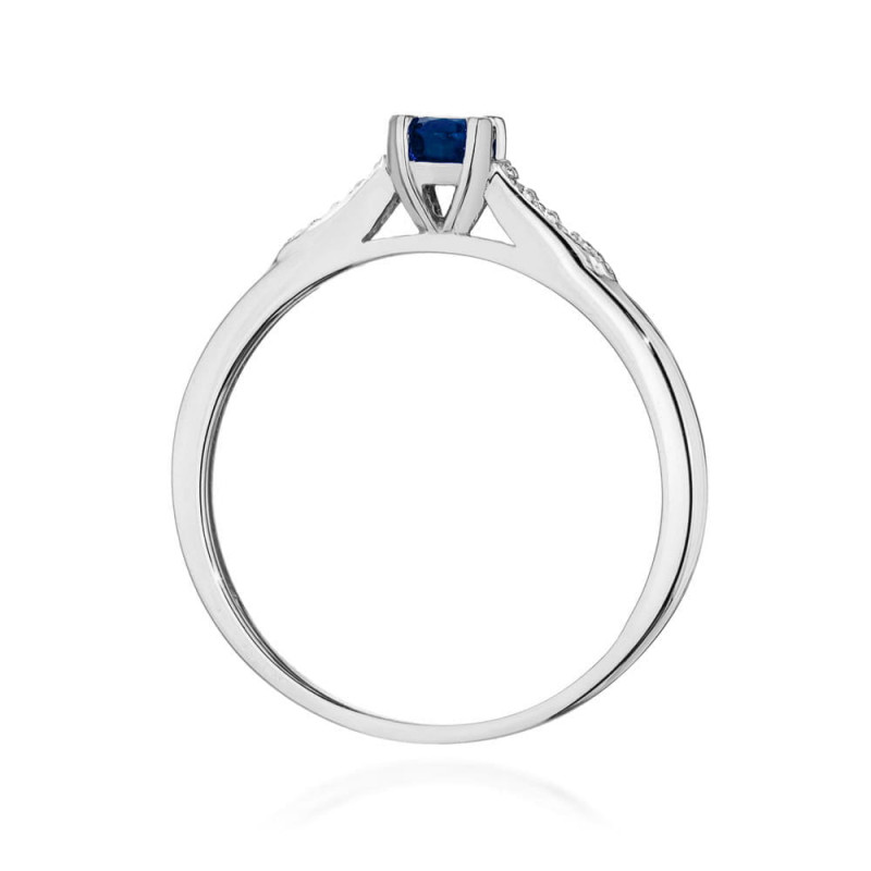 Pierścionek W0466 Szafir 0,30ct białe złoto