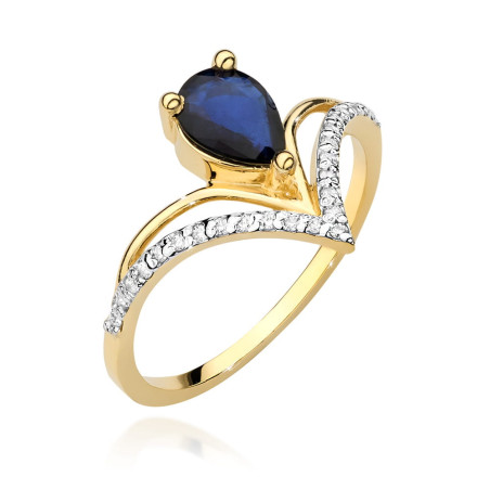 "Pierścionek W487 Szafir 0,60ct żółte złoto - Daimana.pl | Elega