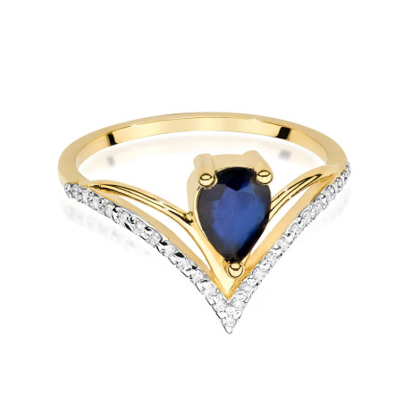"Pierścionek W487 Szafir 0,60ct żółte złoto - Daimana.pl | Elega