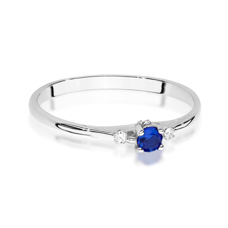 Pierścionek W0614 Szafir 0,15ct białe złoto