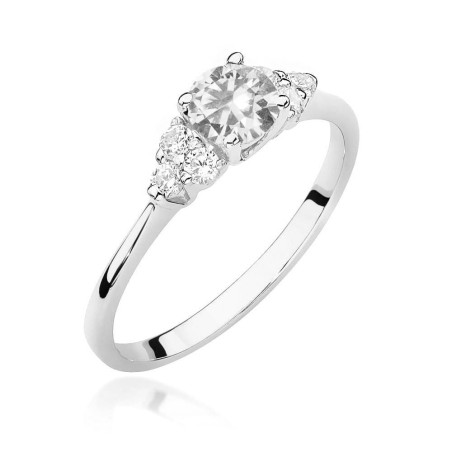 Pierścionek W451 1 Biały Szafir 0,60ct białe złoto