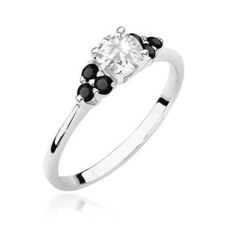 Pierścionek W451 2 Biały Szafir 0,60ct białe złoto