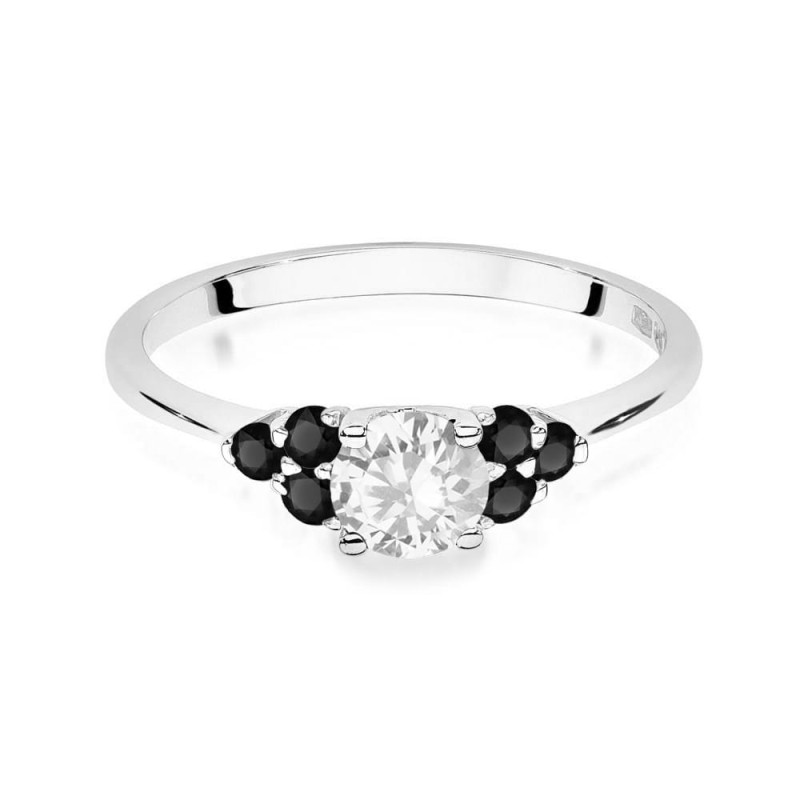 Pierścionek W451 2 Biały Szafir 0,60ct białe złoto