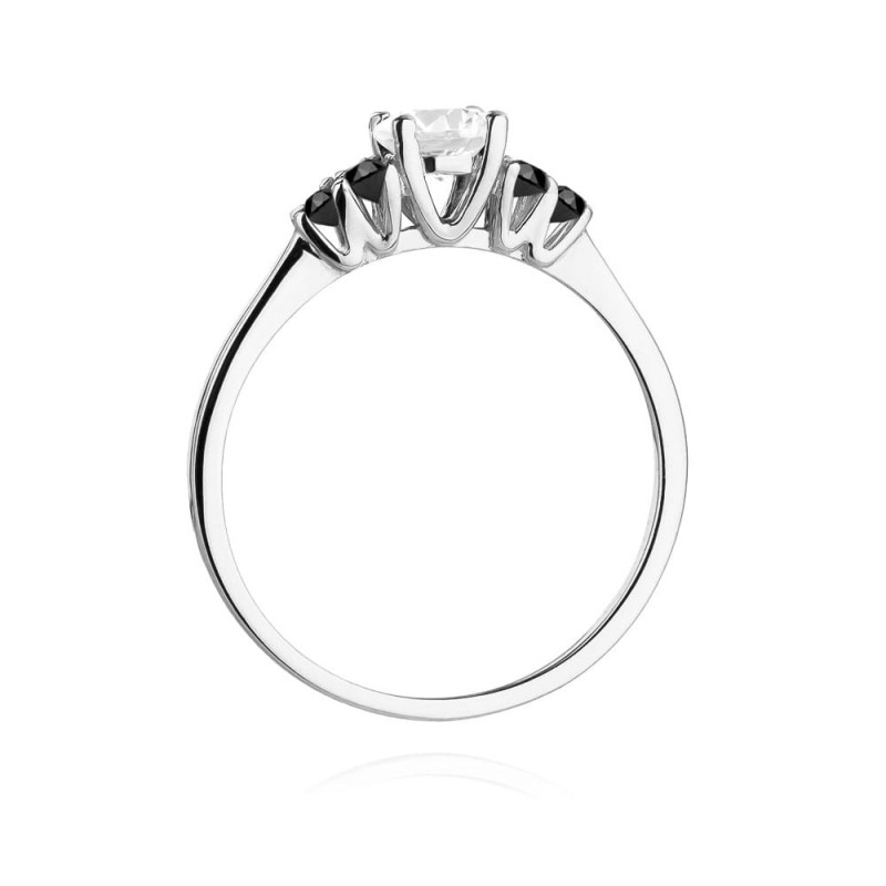 Pierścionek W451 2 Biały Szafir 0,60ct białe złoto