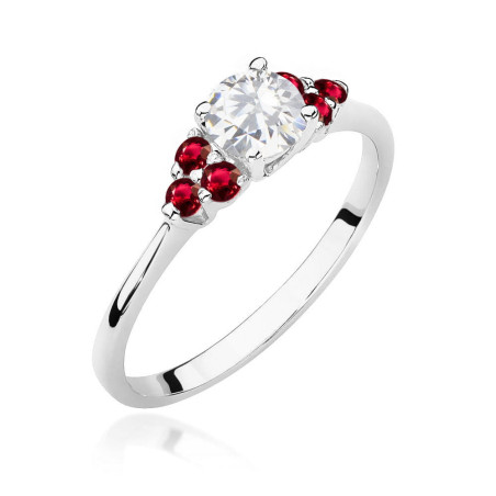 Pierścionek W451 3 Biały Szafir 0,60ct białe złoto