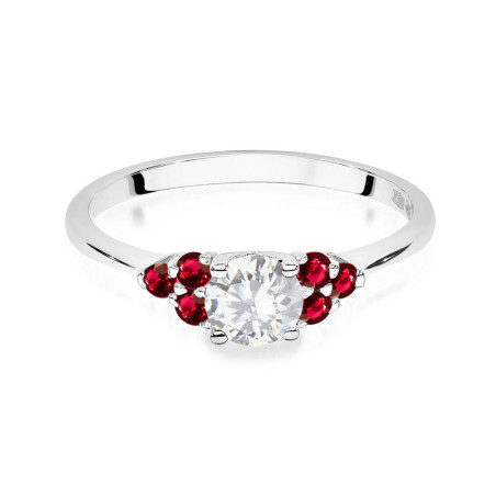 Pierścionek W451 3 Biały Szafir 0,60ct białe złoto
