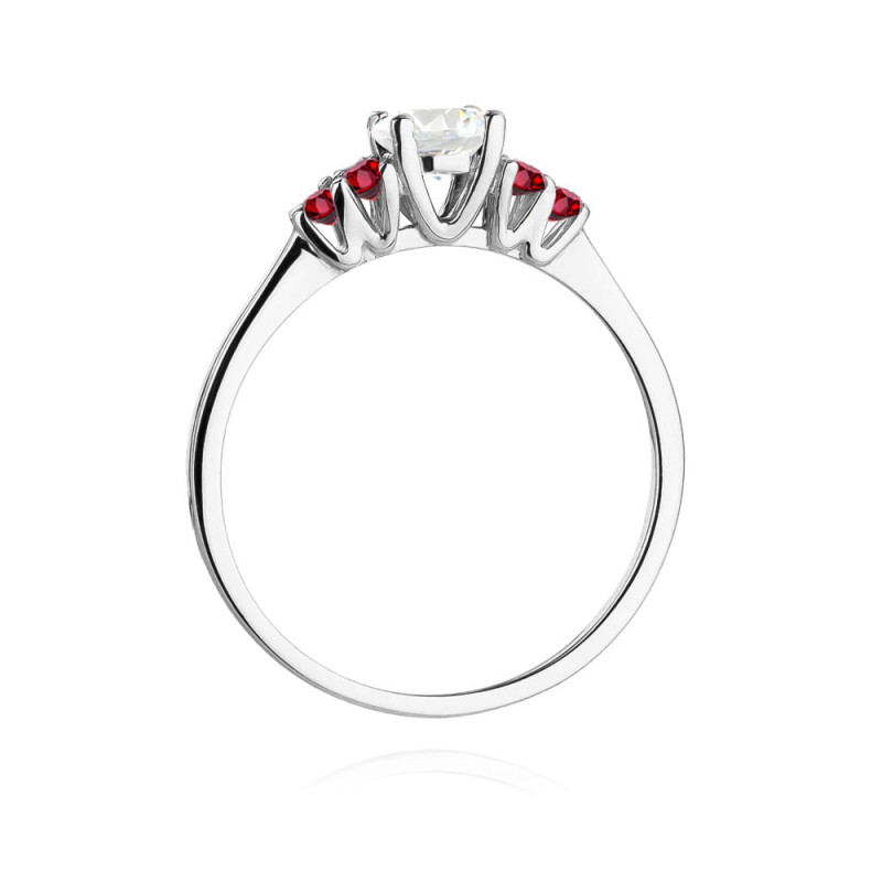 Pierścionek W451 3 Biały Szafir 0,60ct białe złoto