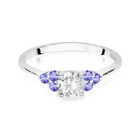 Pierścionek W451 5 Biały Szafir 0,60ct białe złoto