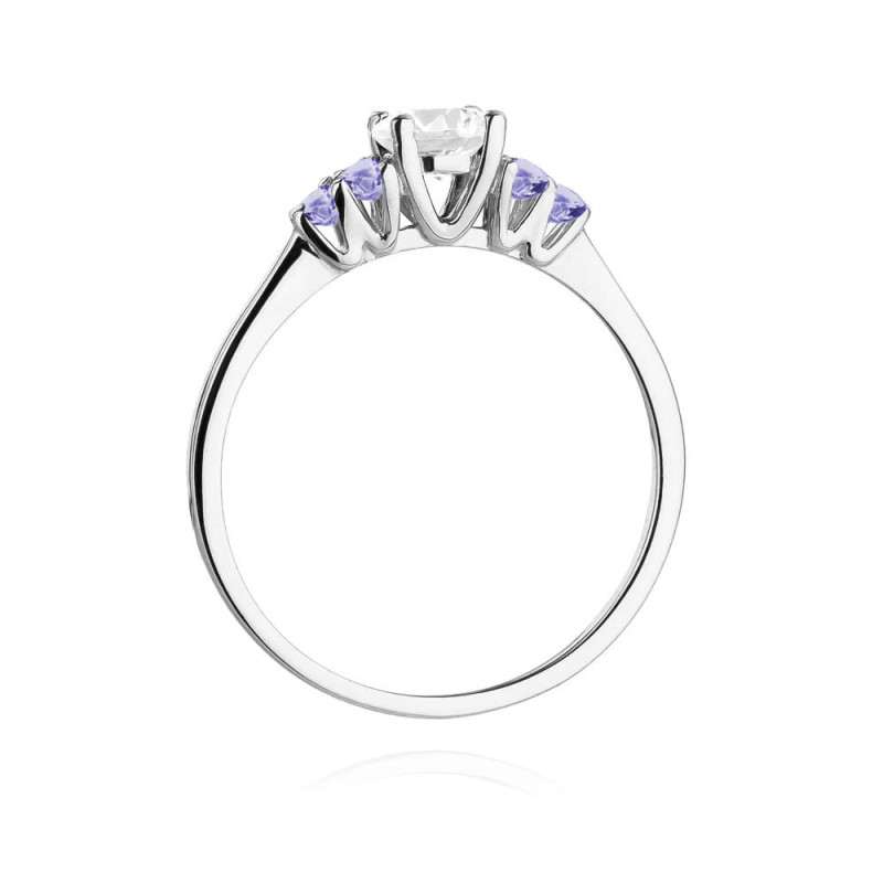 Pierścionek W451 5 Biały Szafir 0,60ct białe złoto