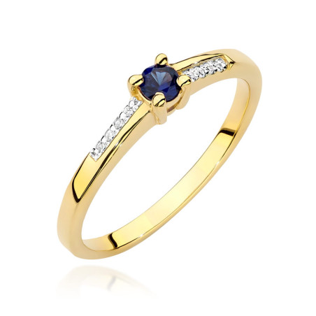 "Pierścionek W0258 Szafir 0,15ct żółte złoto - Daimana.pl - Najw