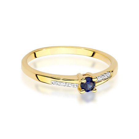 "Pierścionek W0258 Szafir 0,15ct żółte złoto - Daimana.pl - Najw