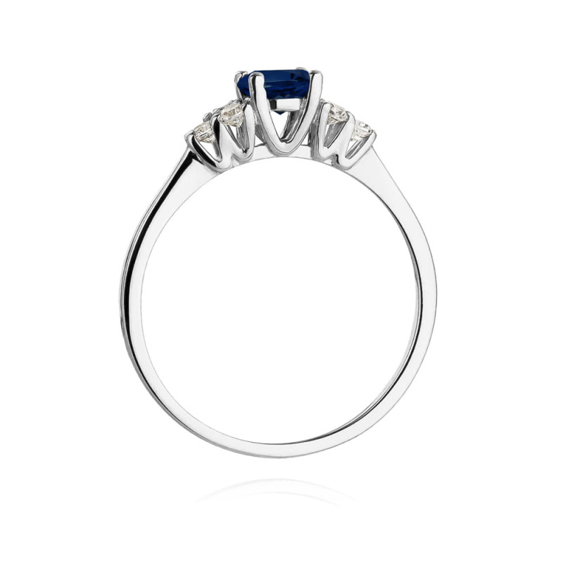 Pierścionek W451 1 Szafir 0,50ct białe złoto
