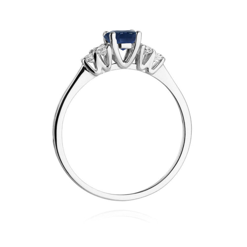 Pierścionek W451 1 Szafir 0,50ct białe złoto