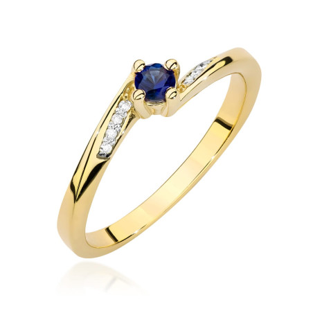 "Pierścionek W0262 Szafir 0,15ct Żółte Złoto | Daimana.pl - Najw