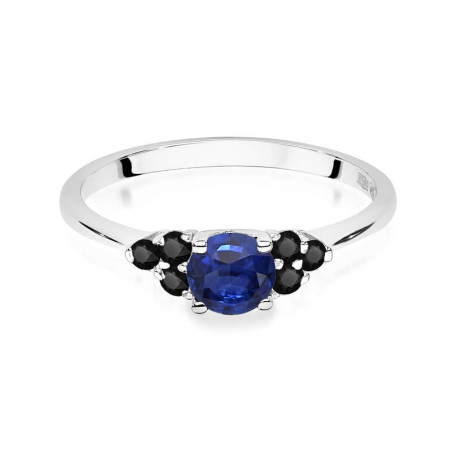 Pierścionek W451 2 Szafir 0,50ct białe złoto