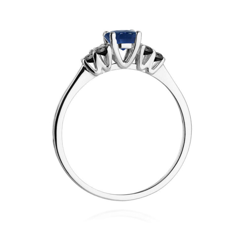 Pierścionek W451 2 Szafir 0,50ct białe złoto