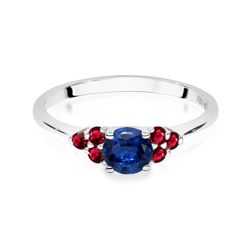 Pierścionek W451 3 Szafir 0,50ct białe złoto