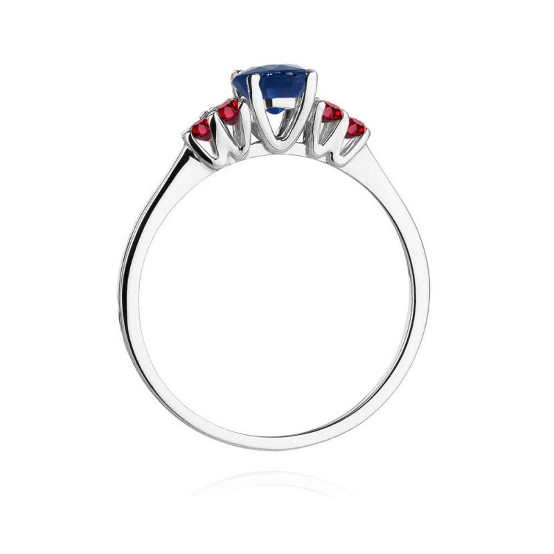 Pierścionek W451 3 Szafir 0,50ct białe złoto