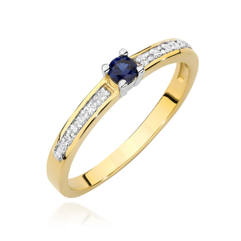 "Pierścionek W0288 Szafir 0,15ct Żółte Złoto | Daimana.pl - Skle
