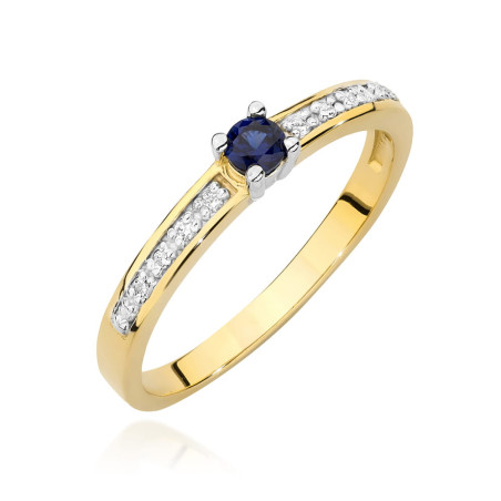 "Pierścionek W0288 Szafir 0,15ct Żółte Złoto | Daimana.pl - Skle
