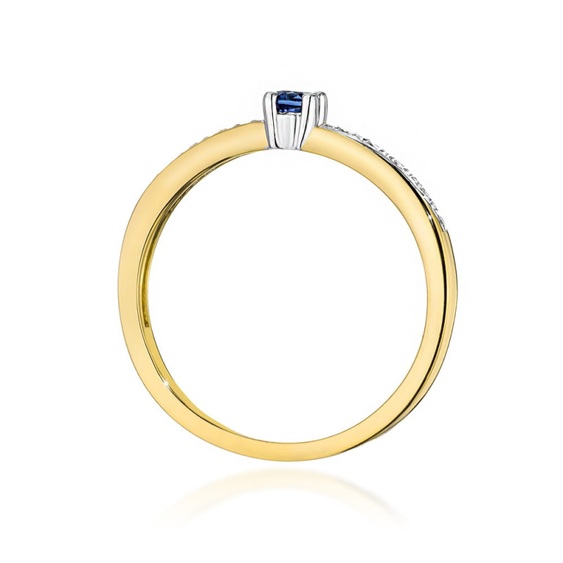 "Pierścionek W0288 Szafir 0,15ct Żółte Złoto | Daimana.pl - Skle