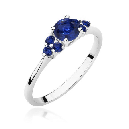 Pierścionek W451 4 Szafir 0,50ct białe złoto