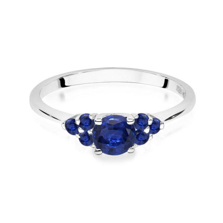 Pierścionek W451 4 Szafir 0,50ct białe złoto