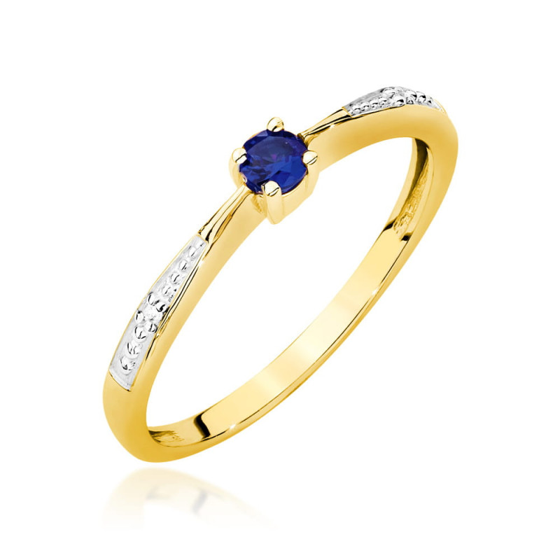 "Pierścionek W0465 Szafir 0,15ct żółte złoto - Daimana.pl - Najw