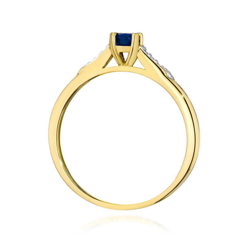 "Pierścionek W0466 Szafir 0,30ct żółte złoto - Daimana.pl: Najwy
