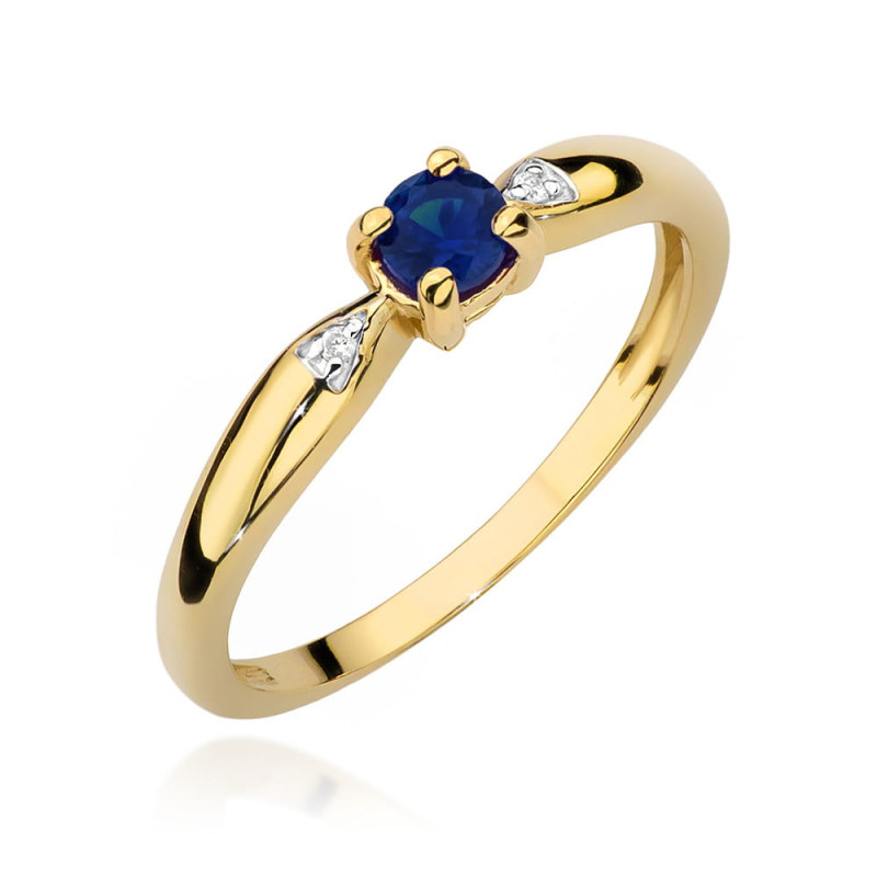 "Pierścionek W0469 Szafir 0,15ct Żółte Złoto - Daimana.pl | Najw