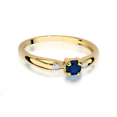 "Pierścionek W0469 Szafir 0,15ct Żółte Złoto - Daimana.pl | Najw