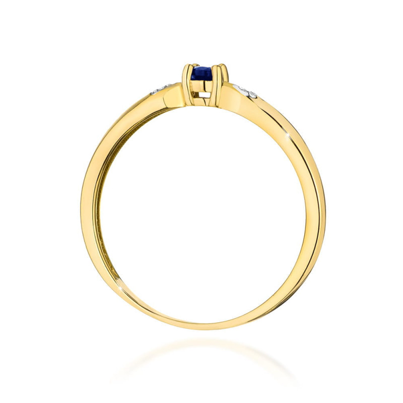 "Pierścionek W0469 Szafir 0,15ct Żółte Złoto - Daimana.pl | Najw