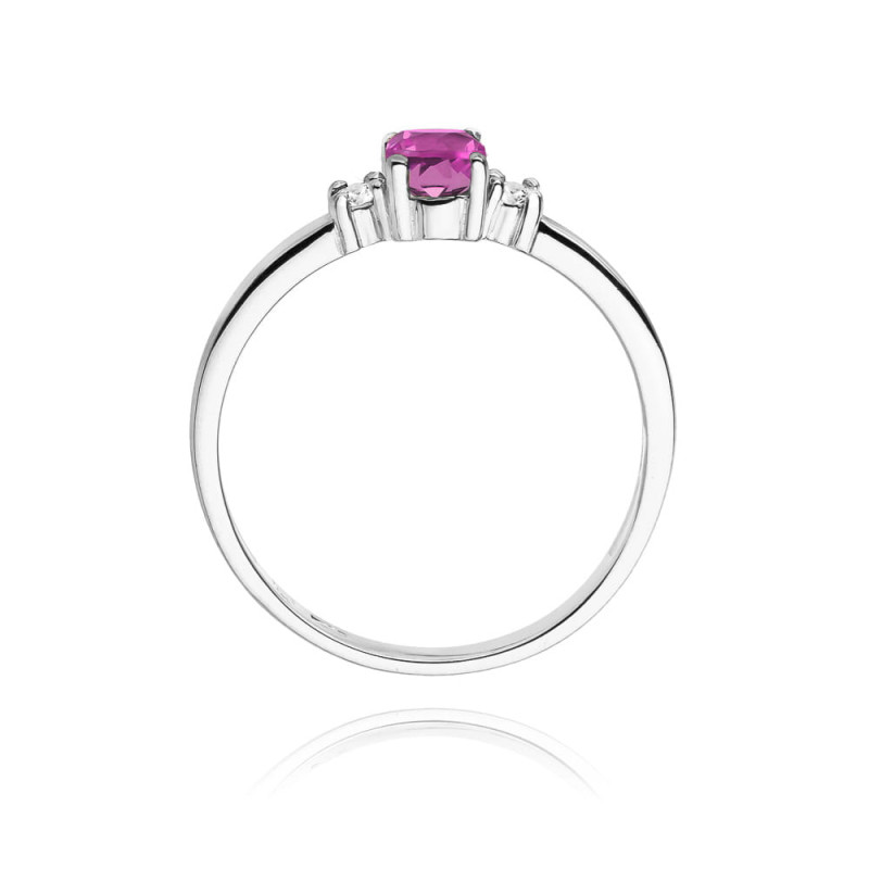 Pierścionek W264 Różowy Szafir 0,45ct białe złoto