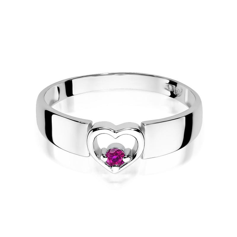 Pierścionek W276 Różowy Szafir 0,04ct białe złoto