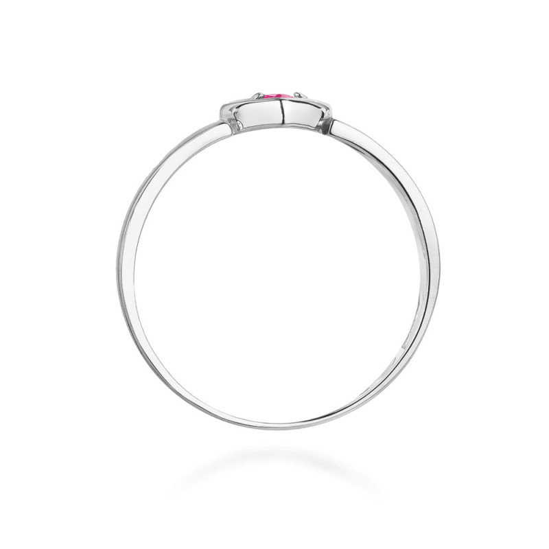 Pierścionek W276 Różowy Szafir 0,04ct białe złoto