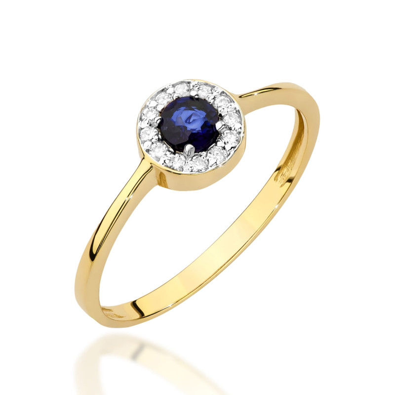 "Pierścionek W0616 Szafir 0,30ct żółte złoto | Daimana.pl - Najw
