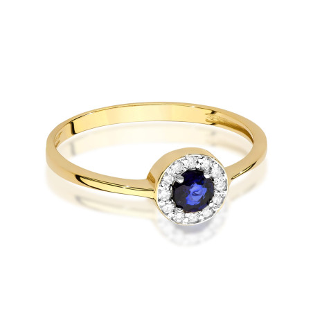 "Pierścionek W0616 Szafir 0,30ct żółte złoto | Daimana.pl - Najw