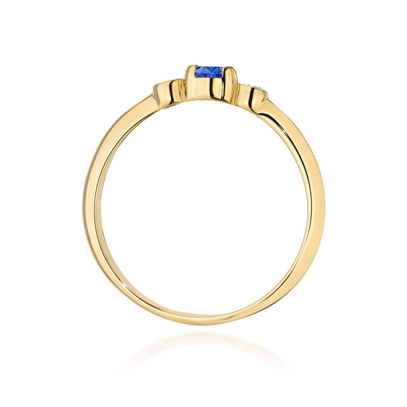 "Pierścionek W0620 z żółtego złota z szafirem 0,15ct - ekskluzyw