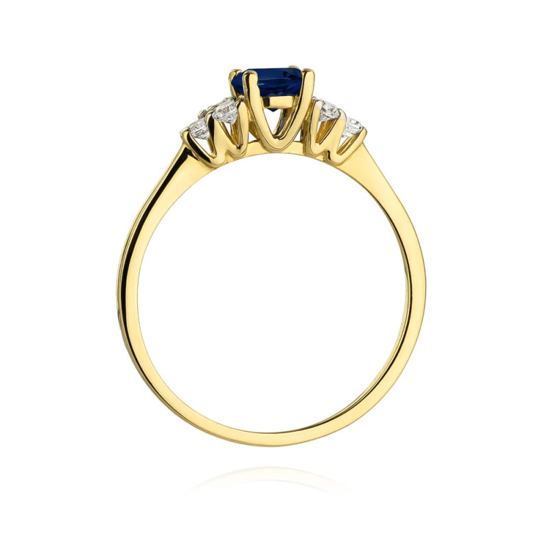 "Pierścionek W451 Szafir 0,50ct, złote złoto - Daimana.pl | Eksklu